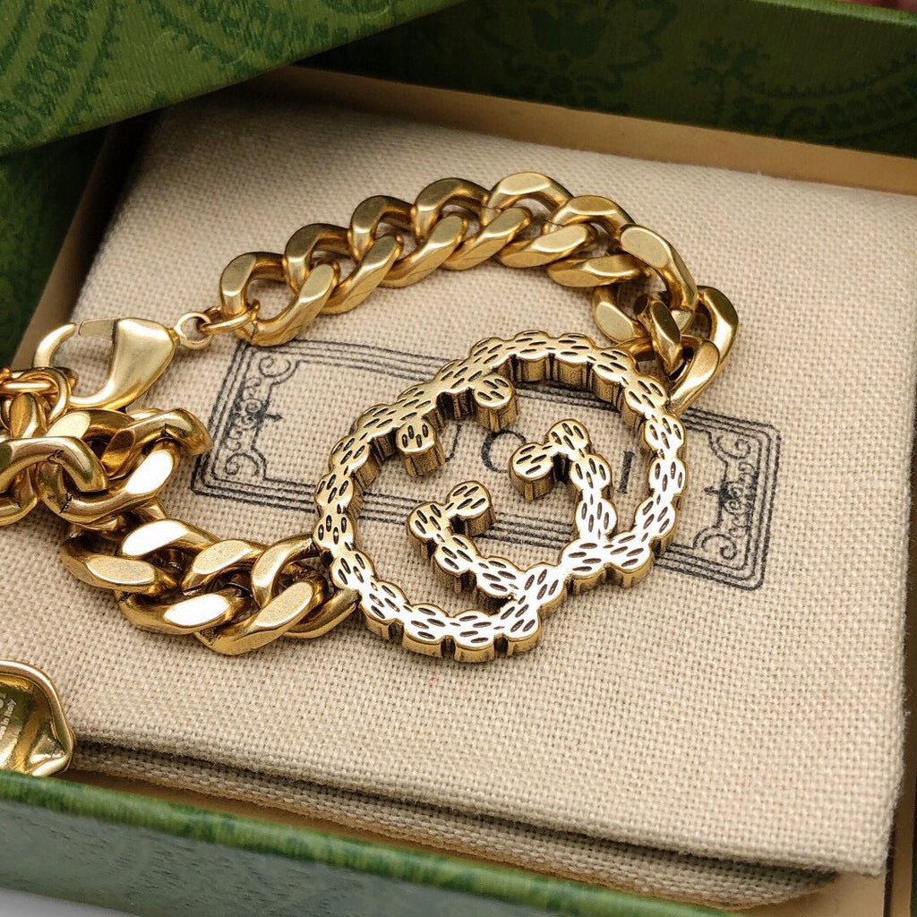18K Gucci Interlocking G Diamond Chain Bracelet