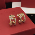 18K Valentino Vlogo Diamonds Open Earrings