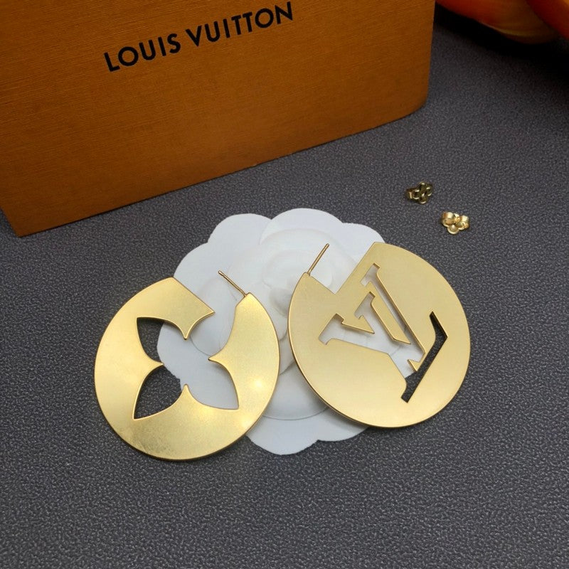 18K Louis Vuitton Hollow Gold Earrings
