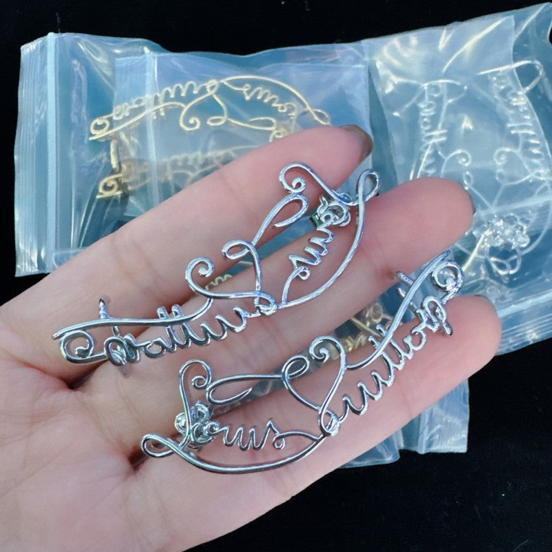 18K Louis Vuitton Script Gold Earrings