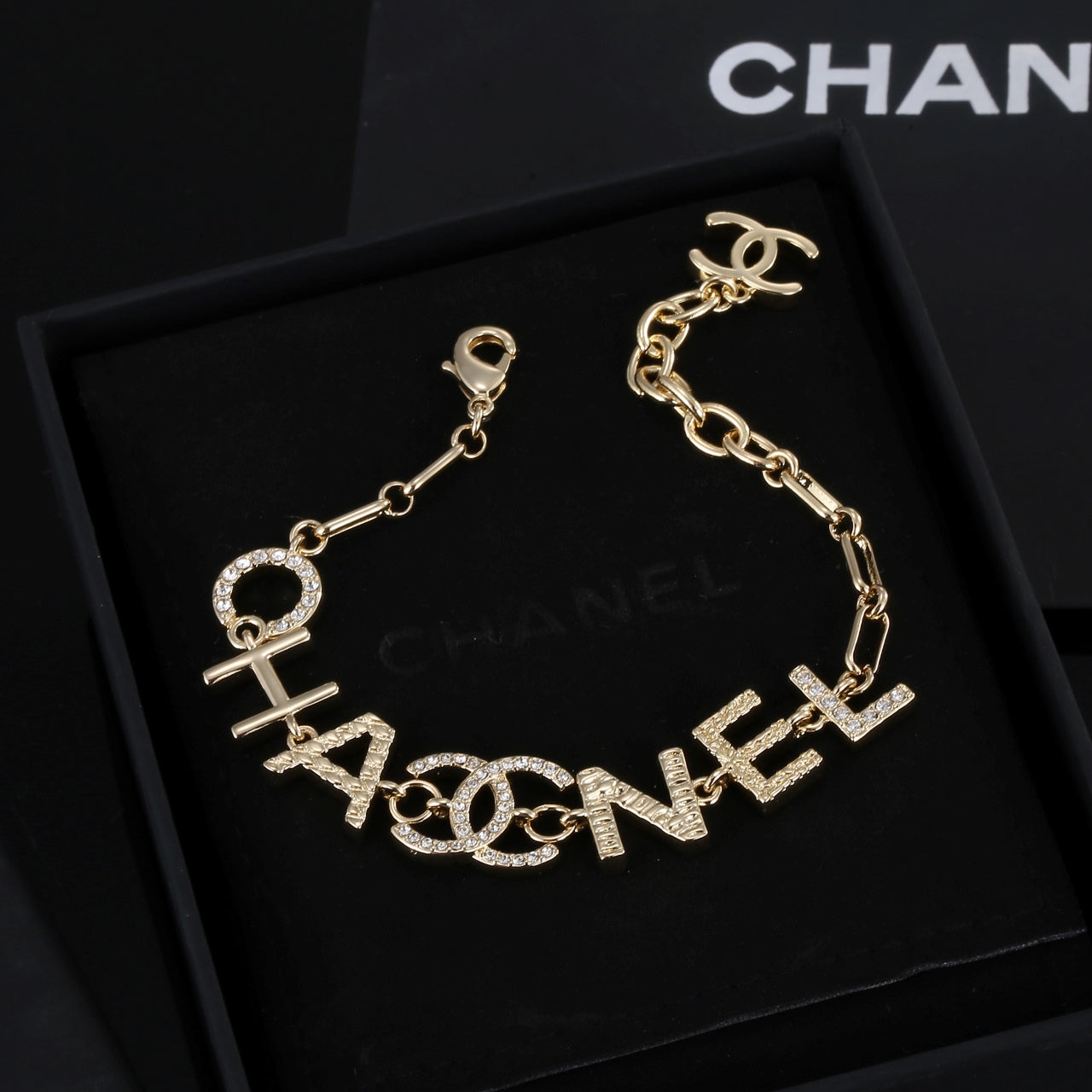 18K Chanel Script Chain Bracelet