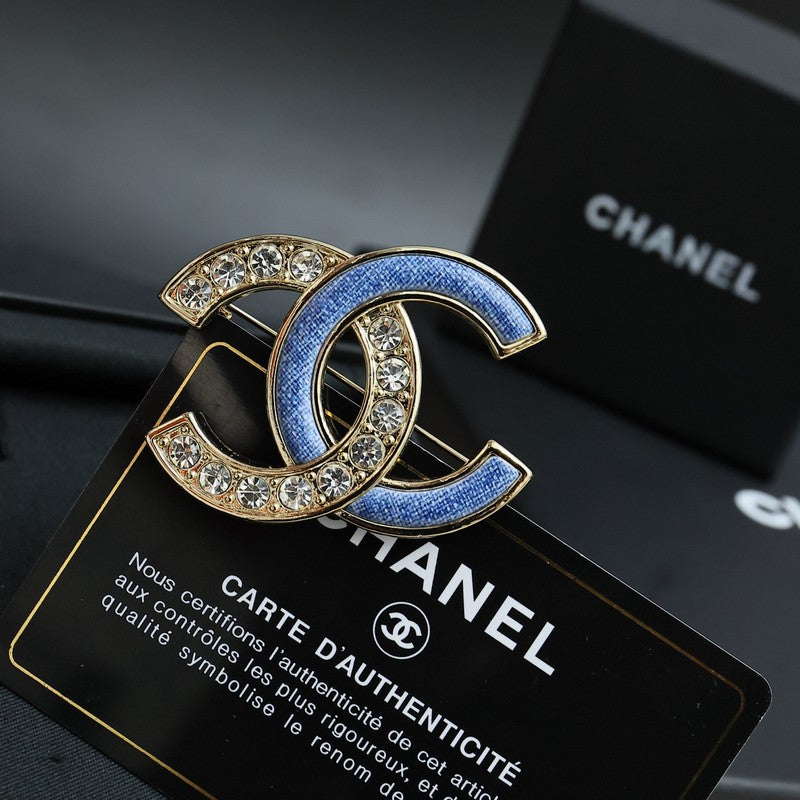 18K Chanel Sky Blue Diamond Brooch