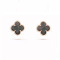 18K Van Cleef & Arpels Vintage Alhambra Grey Earrings