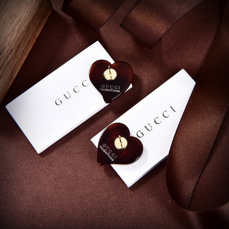 18K Gucci Pink Heart Earrings
