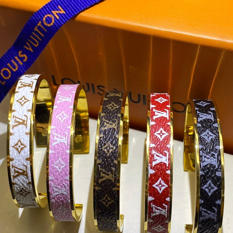 18K Louis Vuitton Nanogram Color Cuff Bracelet