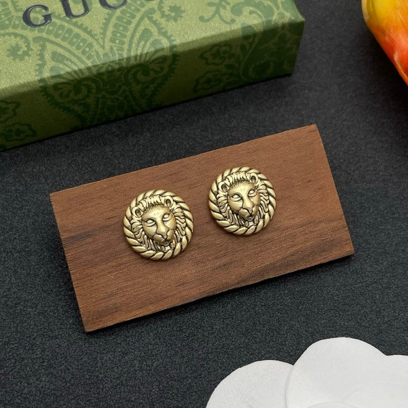 18K Gucci Lion Earrings