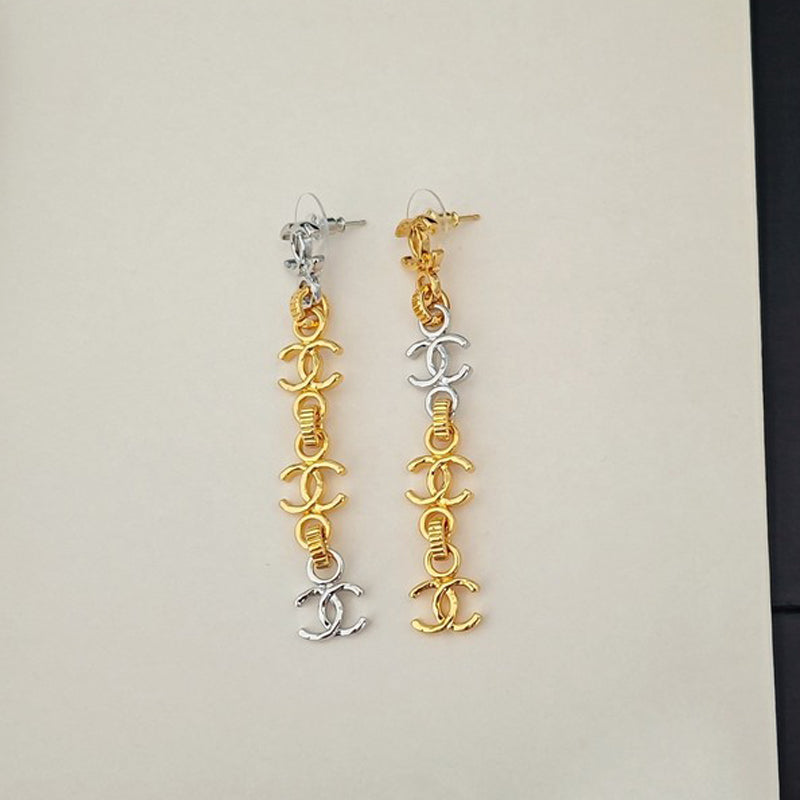 18K Chanel Gold Long Earrings