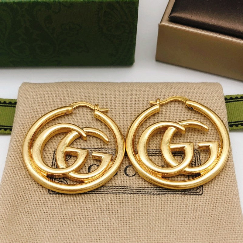 18K Gucci Big Gold Earrings
