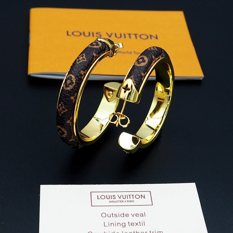 18K Louis Vuitton Monogram Hoop Earrings