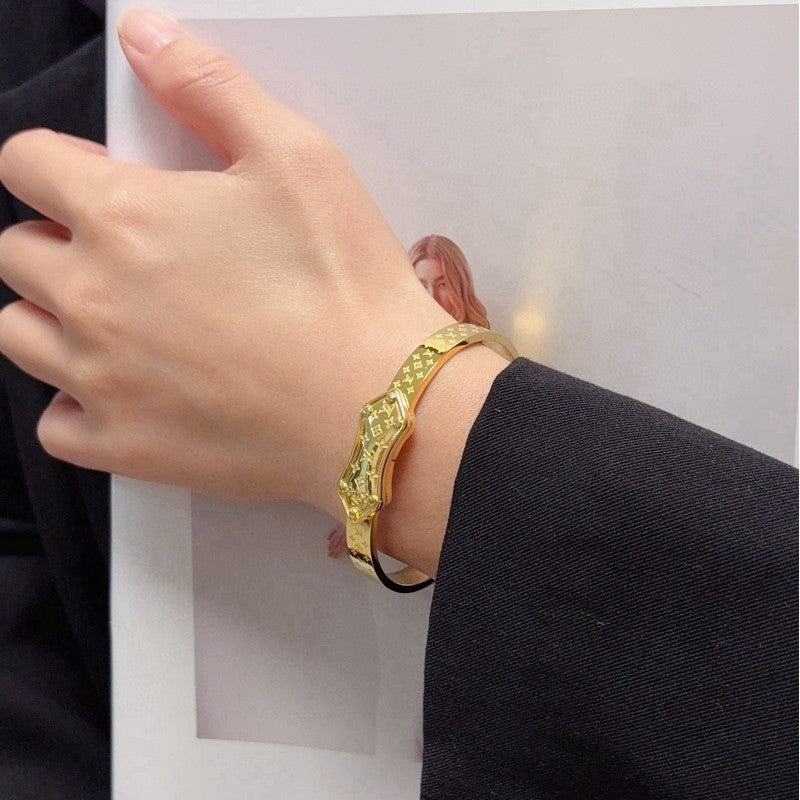 18K Louis Vuitton Shield Gold Bracelet