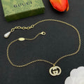 18K Gucci Gold Pearl Drop Necklace