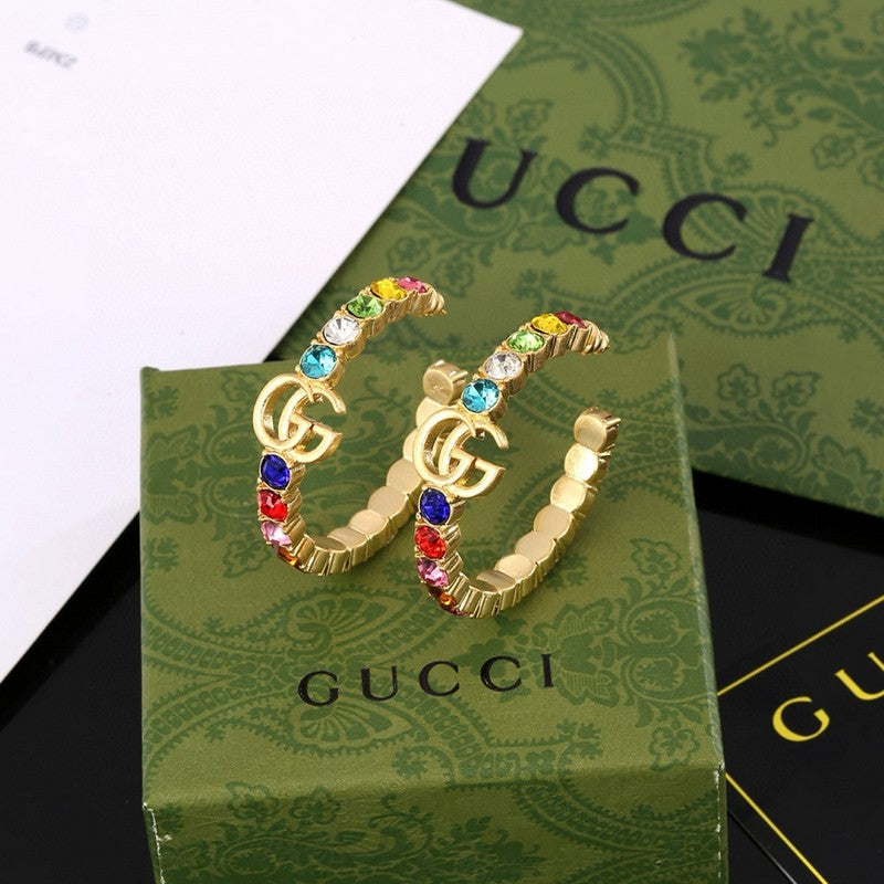 18K Gucci Color Crystal Earrings