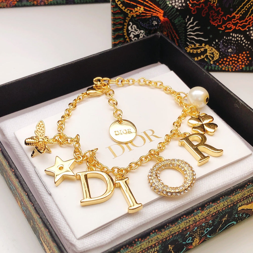18K Dior Script Diamond Bracelet