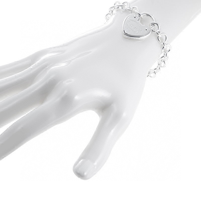 18K Tiffany Heart Tag White Gold Bracelet