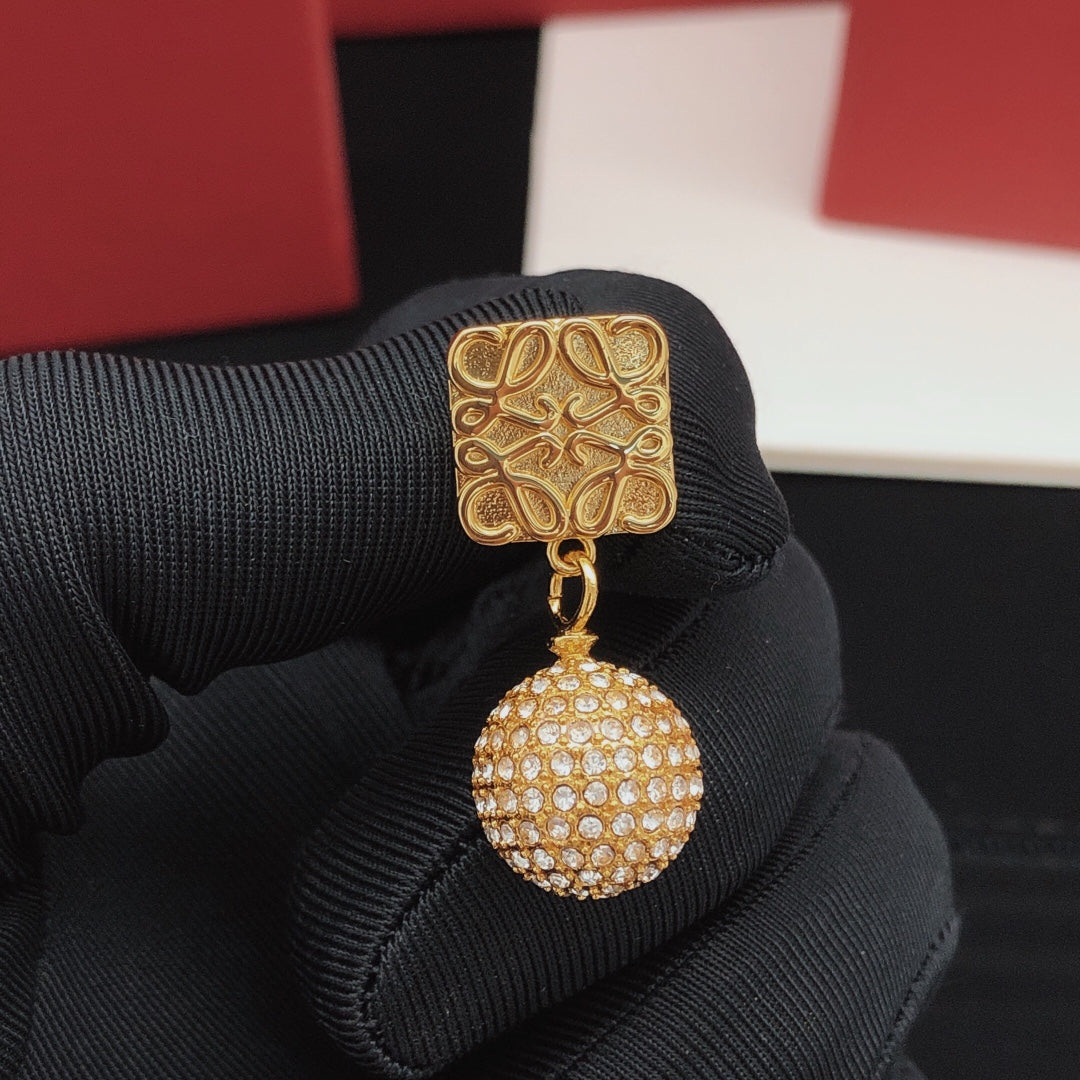 18K Loewe Anagram Diamonds Earrings