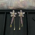 18K Chanel Pink Crystal Tassel Earrings