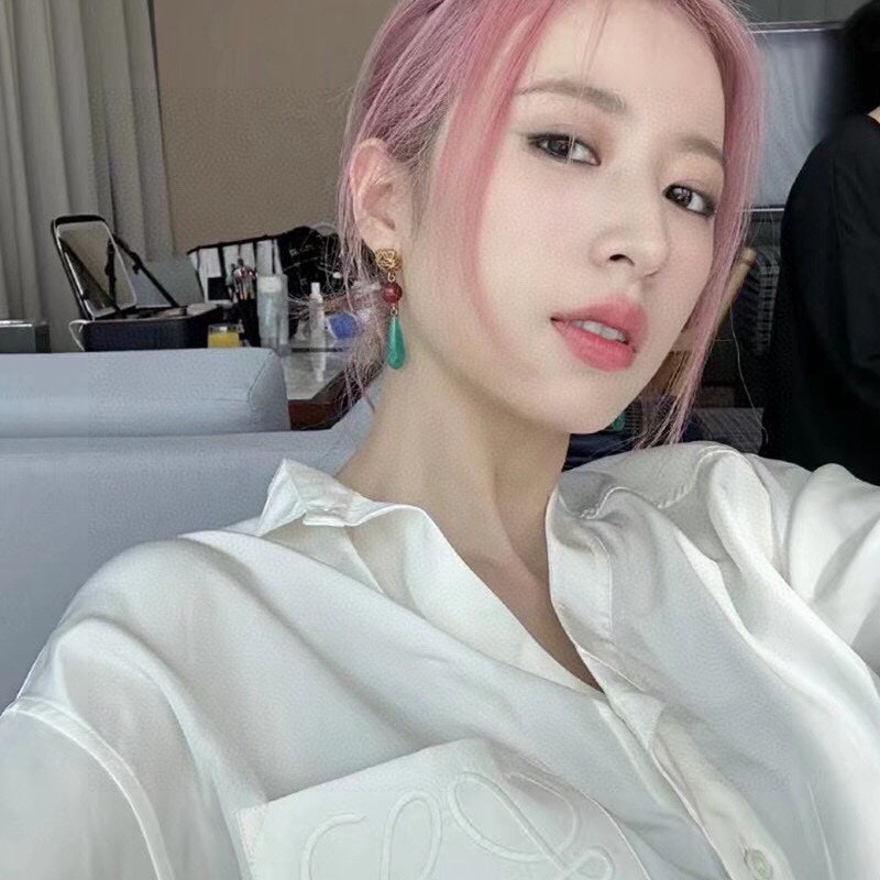 18K Loewe Anagram Color Crystals Earrings