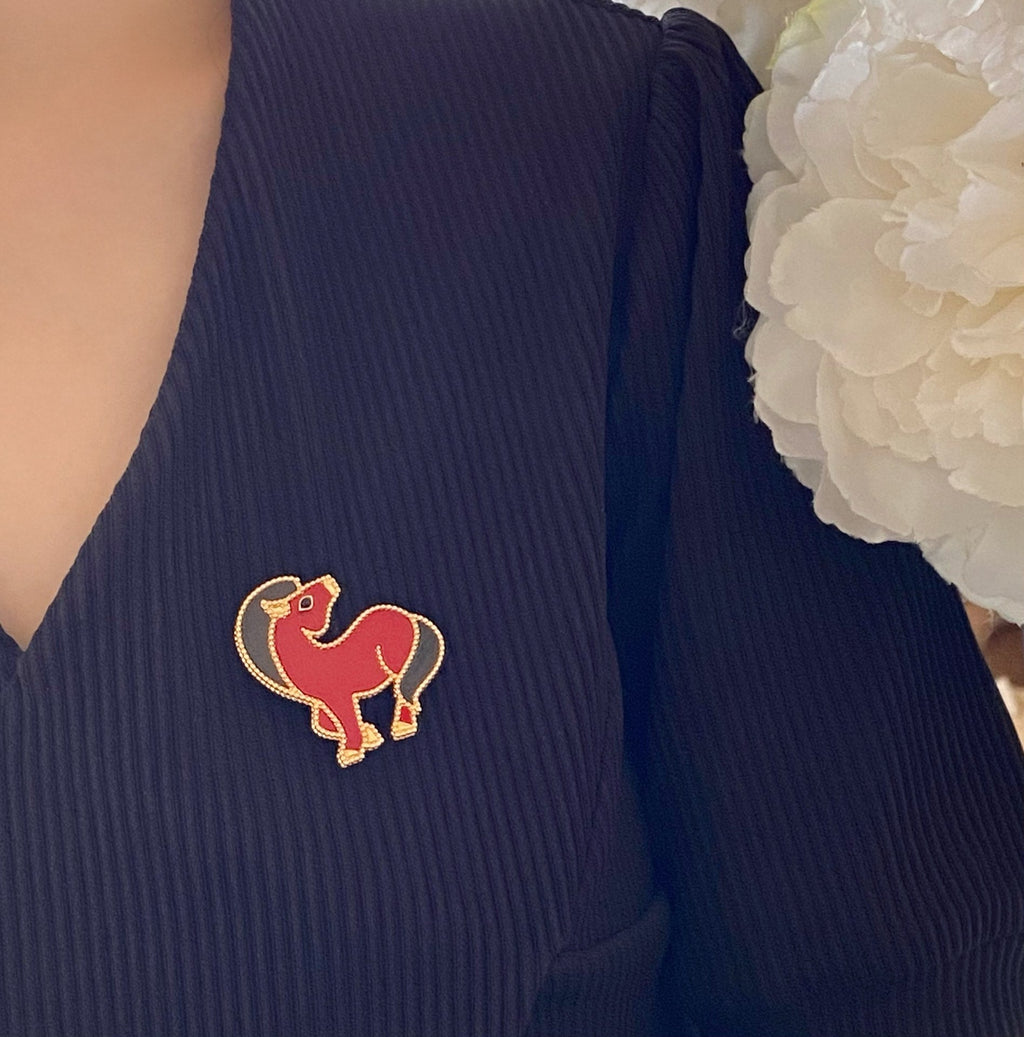 18K Van Cleef & Arpels Lucky Animals Horse Clip Brooch