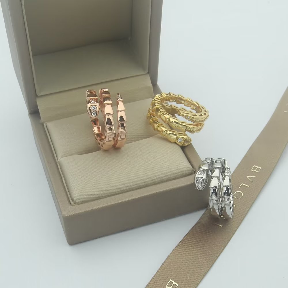 18K BVLGARI BV Serpenti Viper Demi Diamond Ring