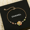 18K Chanel 26C Color Crystal Flower Bracelet