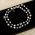 18K Chanel White Gold Long Pearl Necklace