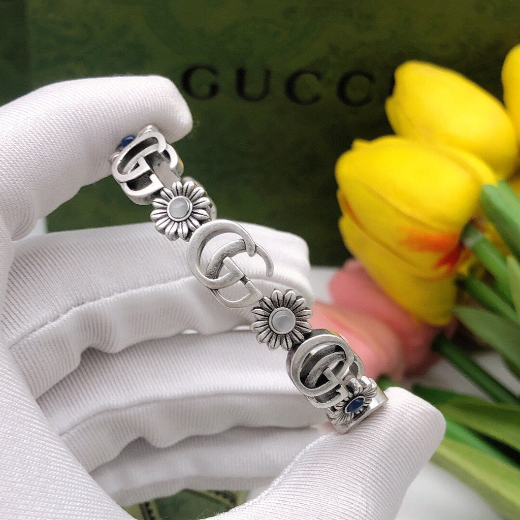 Gucci Flowers Open Cuff Bracelet