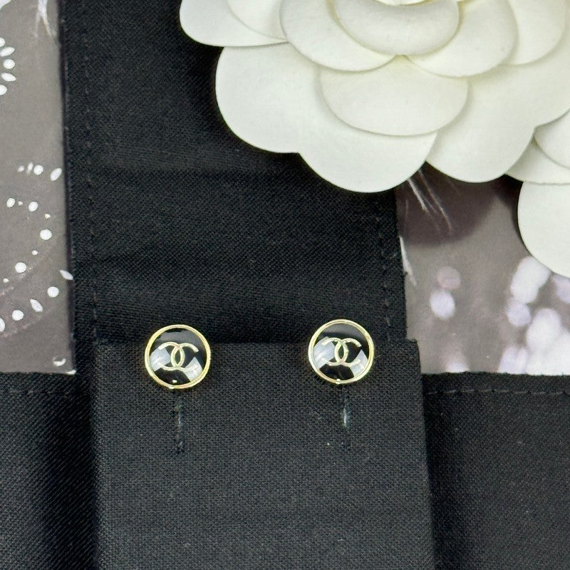 18K Chanel 25K Black Gold Earrings