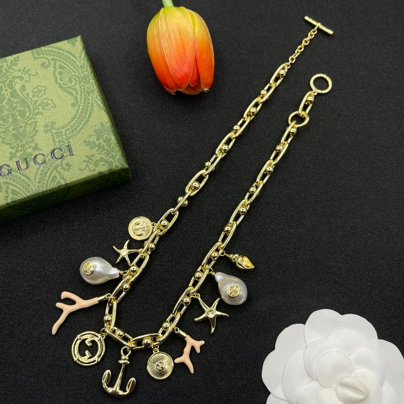 18K Gucci Interlocking G Element Gold Necklace