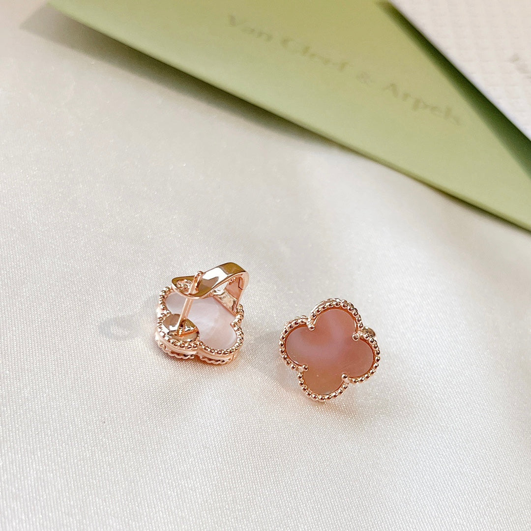 18K Van Cleef & Arpels Magic Alhambra Pink Opale Earrings