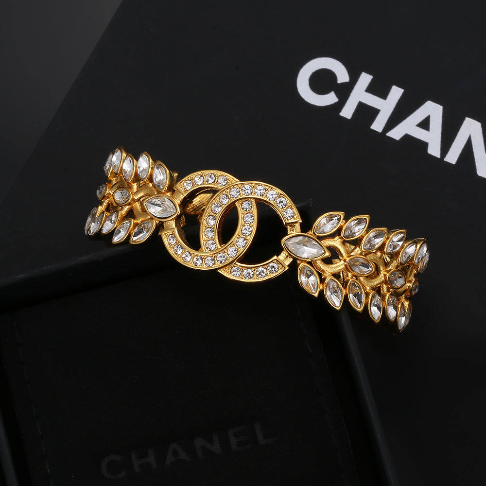 18K Chanel Crystals Open Cuff Bracelet