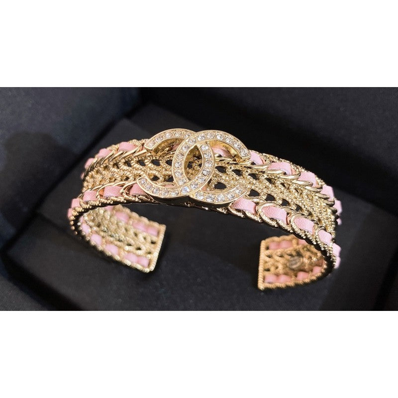 18K Chanel Pink Strass Cuff Bracelet