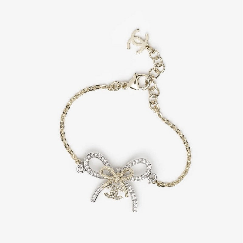 18K Chanel Bow Tie Chain Bracelet