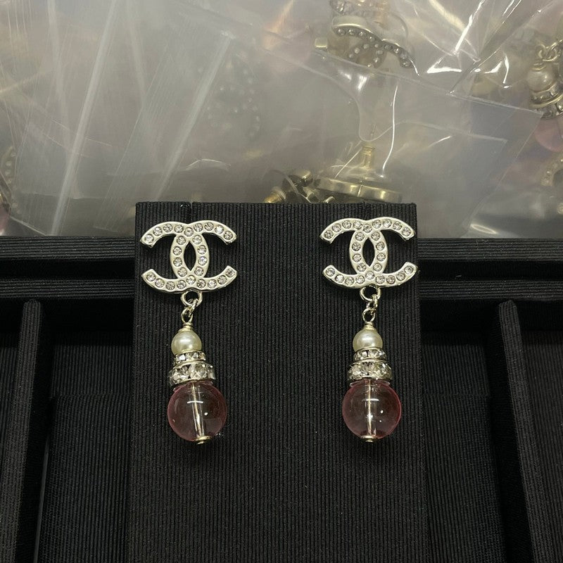 18K Chanel Pink Crystal Diamond Earrings