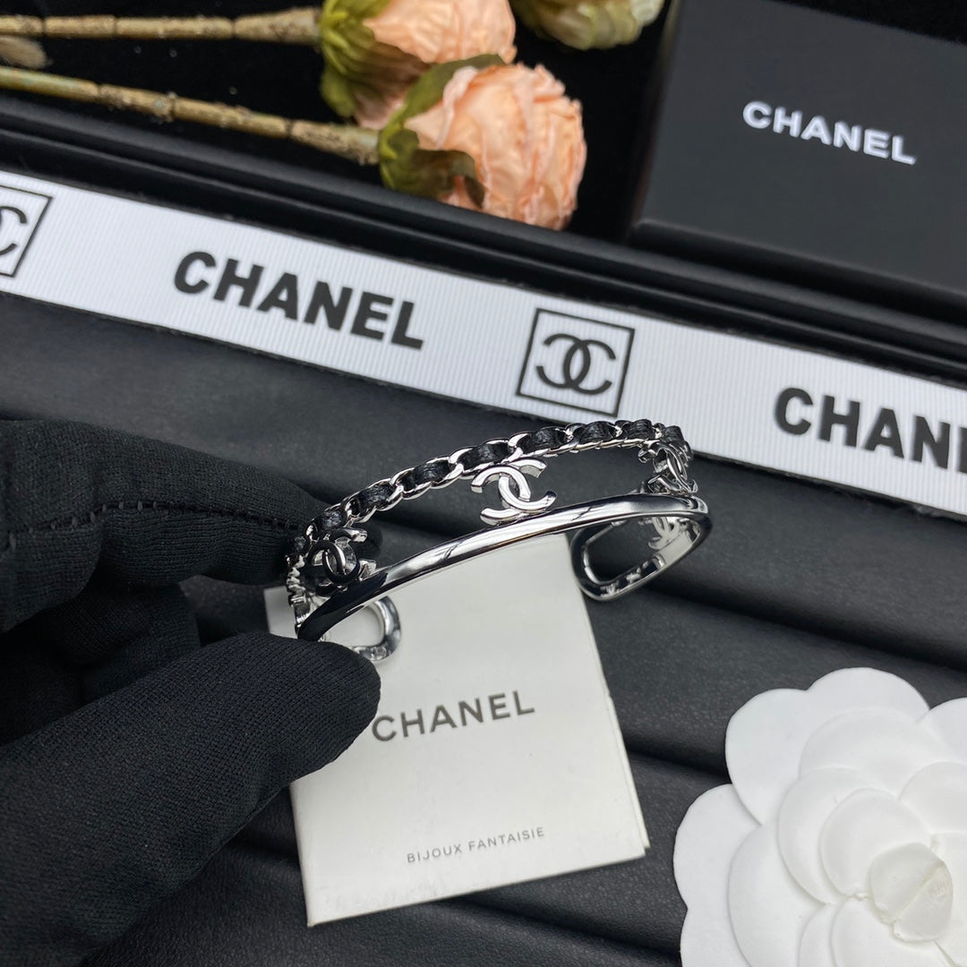 18K Chanel Crystals Open Bracelet