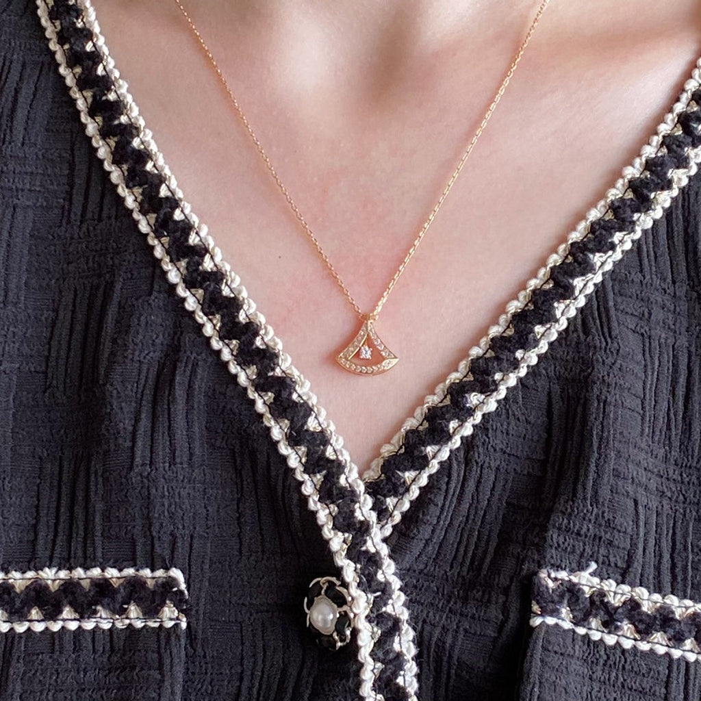 18K BVLGARI Divas' Dream Pave Diamond Openwork Necklace