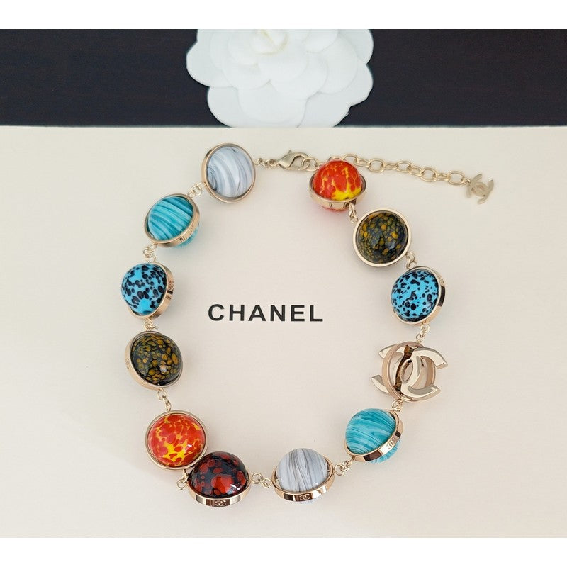 18K Chanel Color Crystal Gold Bracelet