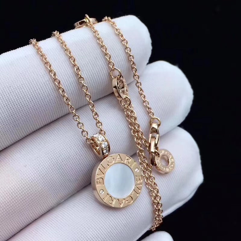 18K BVLGARI BV White Ceramic Necklace