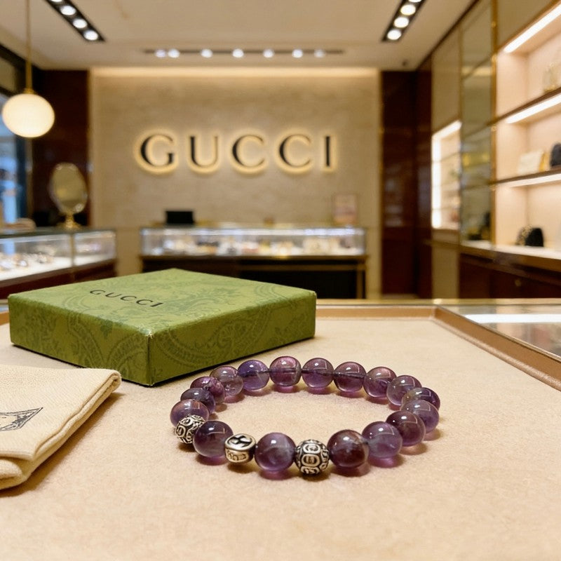 18K Gucci Anger Forest Purple Bead Chain Bracelet