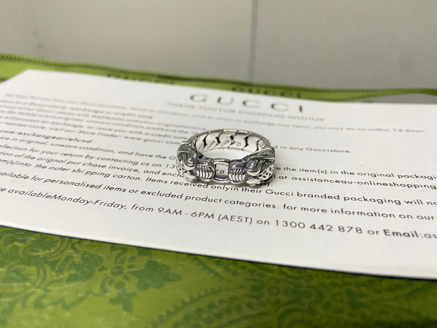 Gucci Tiger Head Chain Ring