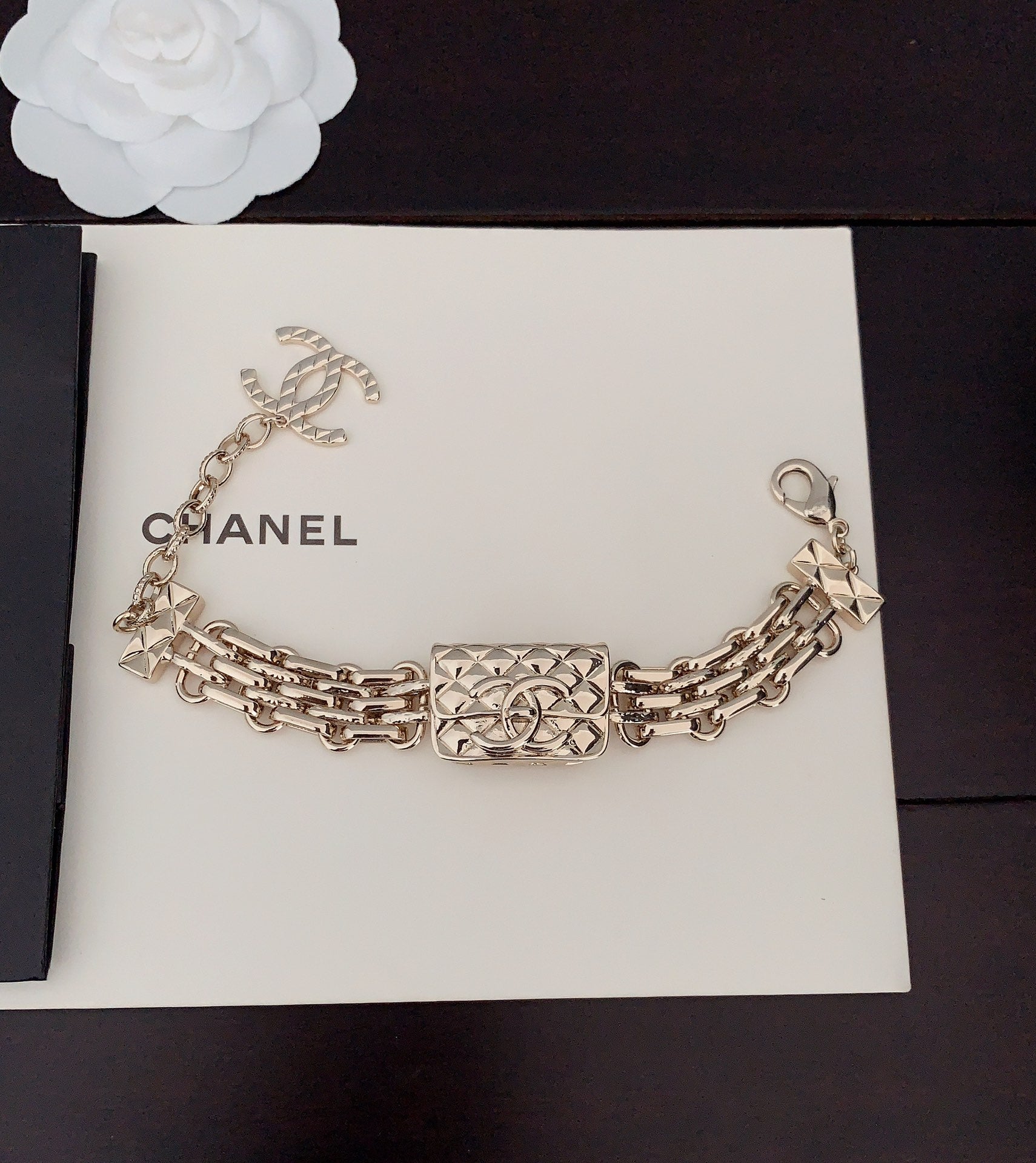 18K Chanel Gold Chain Bracelet