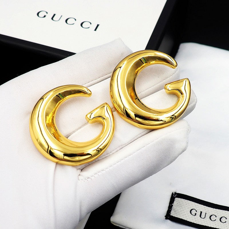 18K Gucci Large Gold Earrings