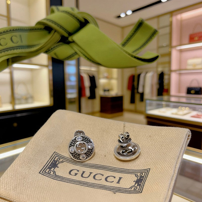18K Gucci Gold Diamond Earrings