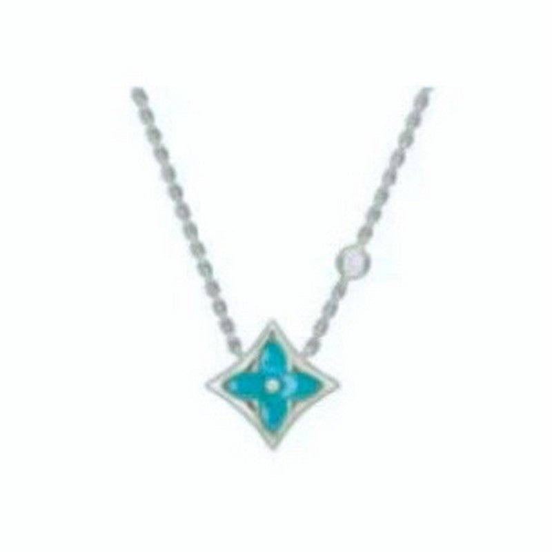 18K Louis Vuitton Blue Color Blossom Necklace