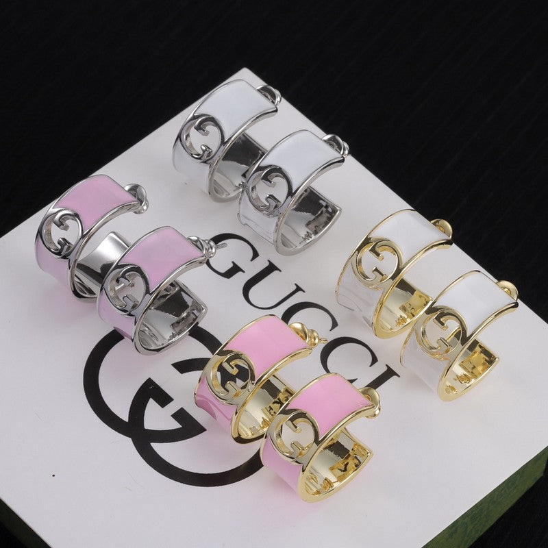 18K Gucci Color Enamel Earrings