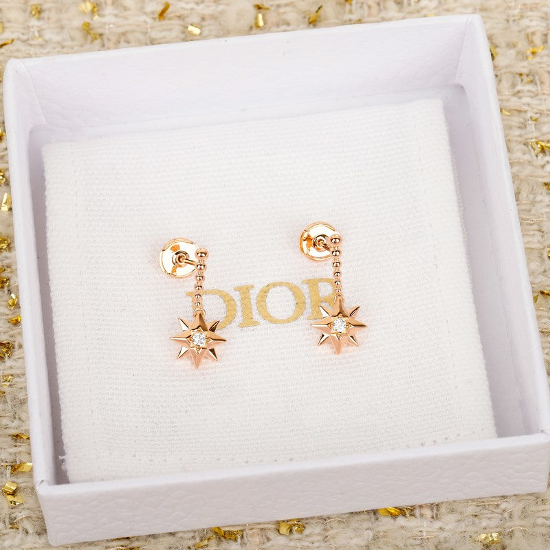 18K Dior Flower Rose Gold Earrings