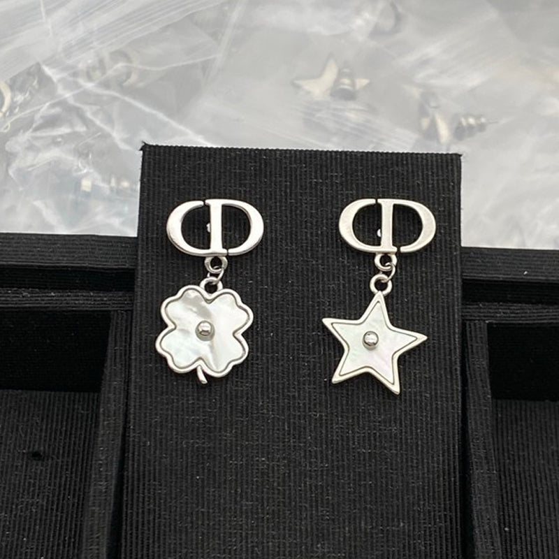 18K Dior Flower & Star Gold Earrings