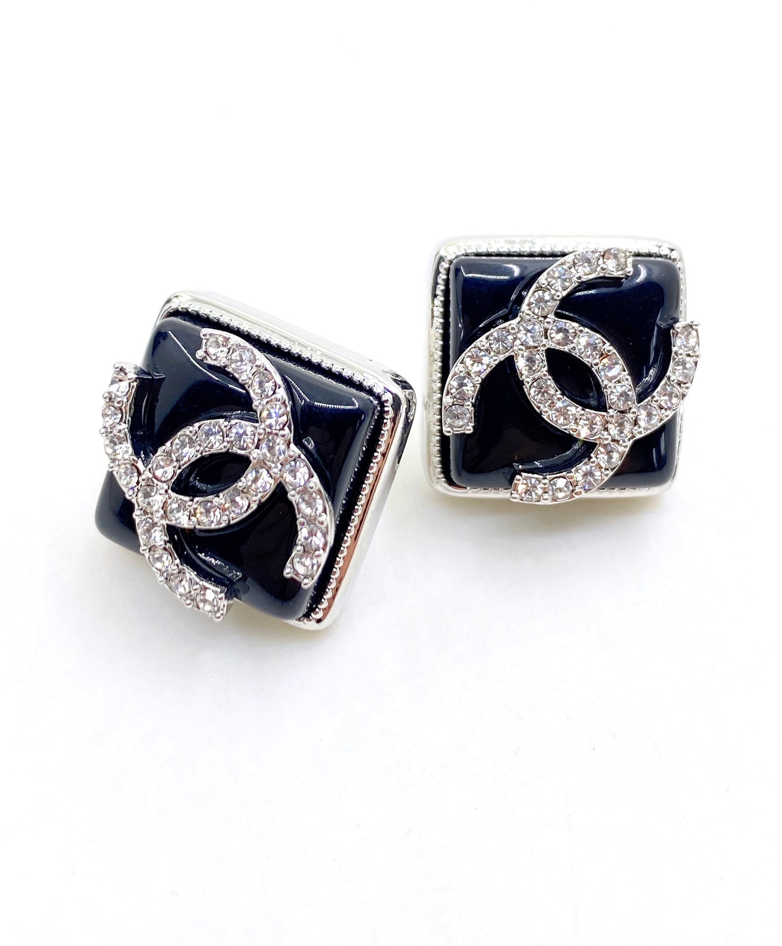 18K Chanel Square Earrings
