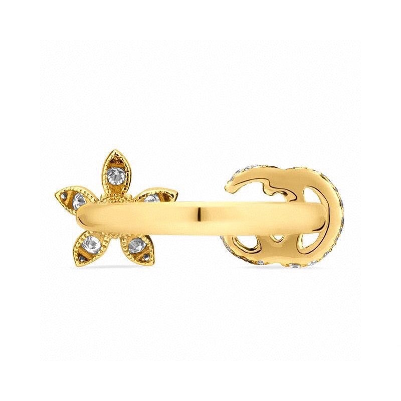 18K Gucci Flower Diamond Gold Ring