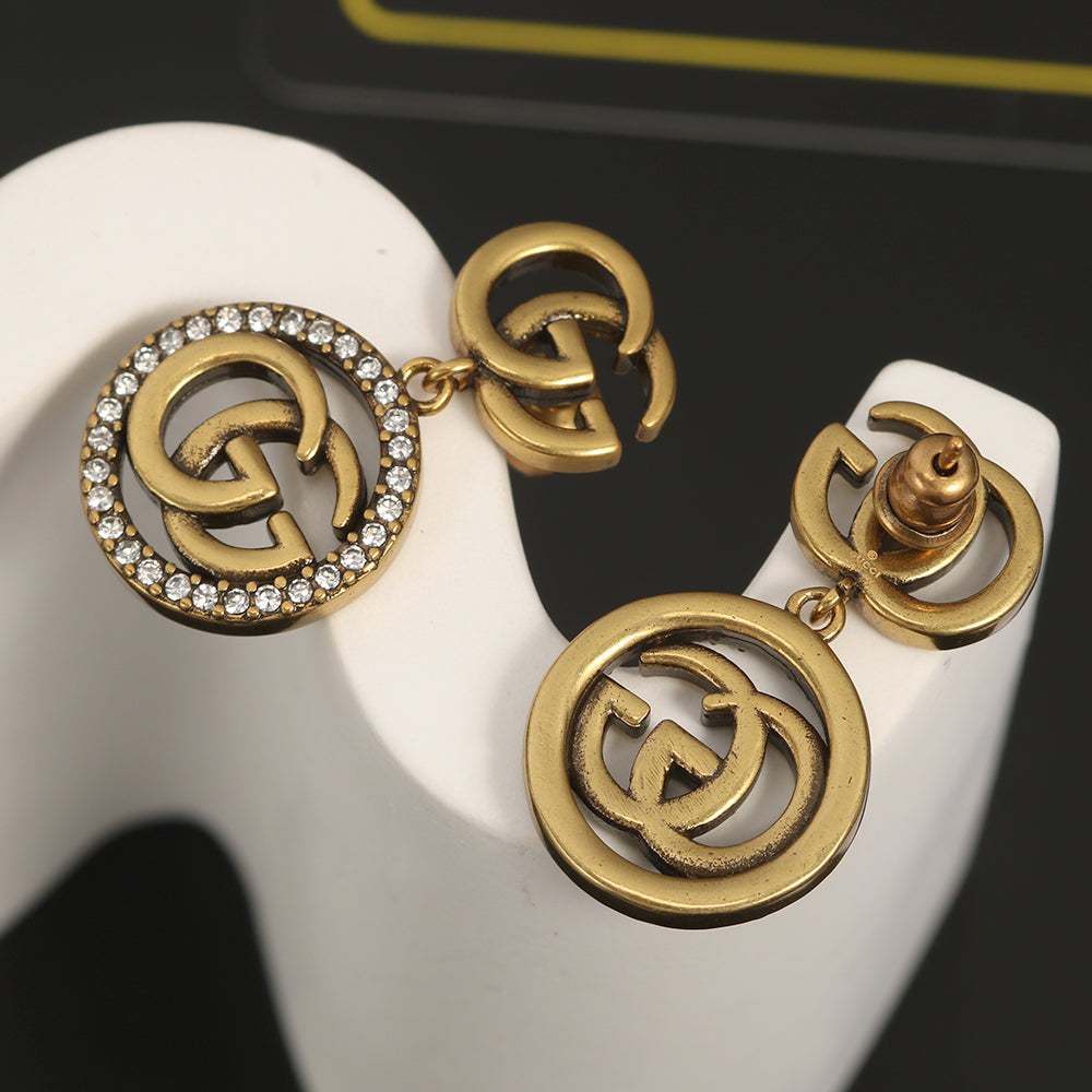 18K Gucci Crystals Vintage Earrings