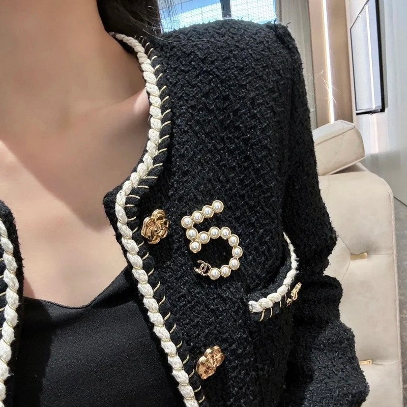 18K Chanel No.5 Pearl Gold Brooch